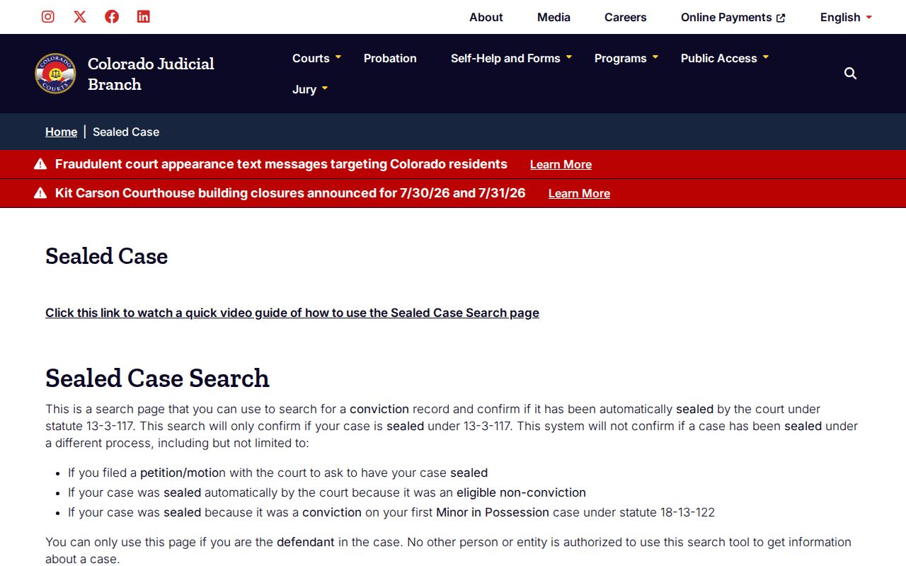 Pitkin County court records sealed case search