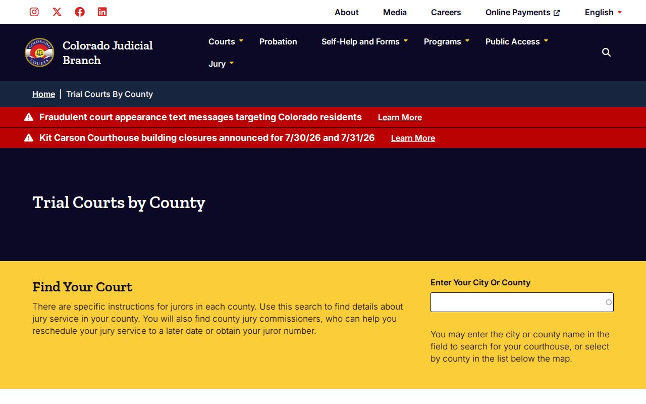 Pitkin County court records Colorado trial court hierarchy