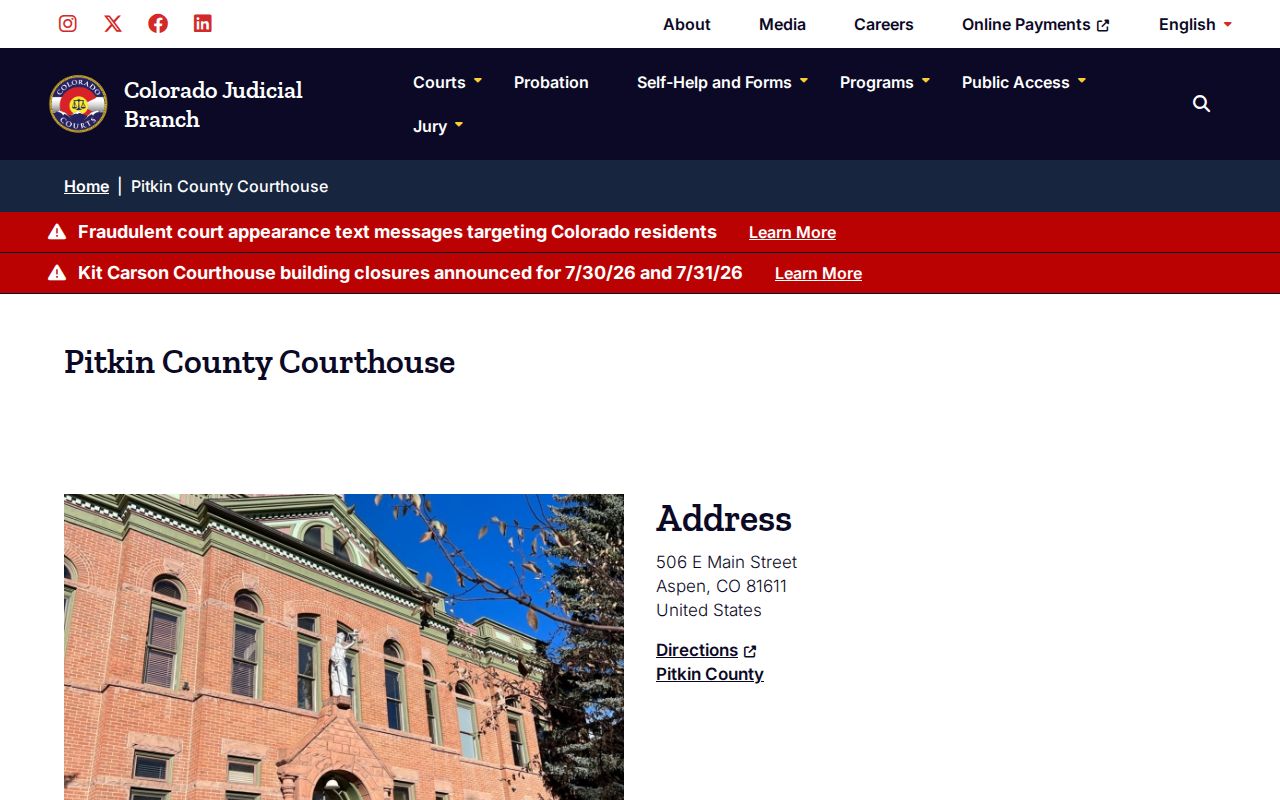 Pitkin County court records courthouse location