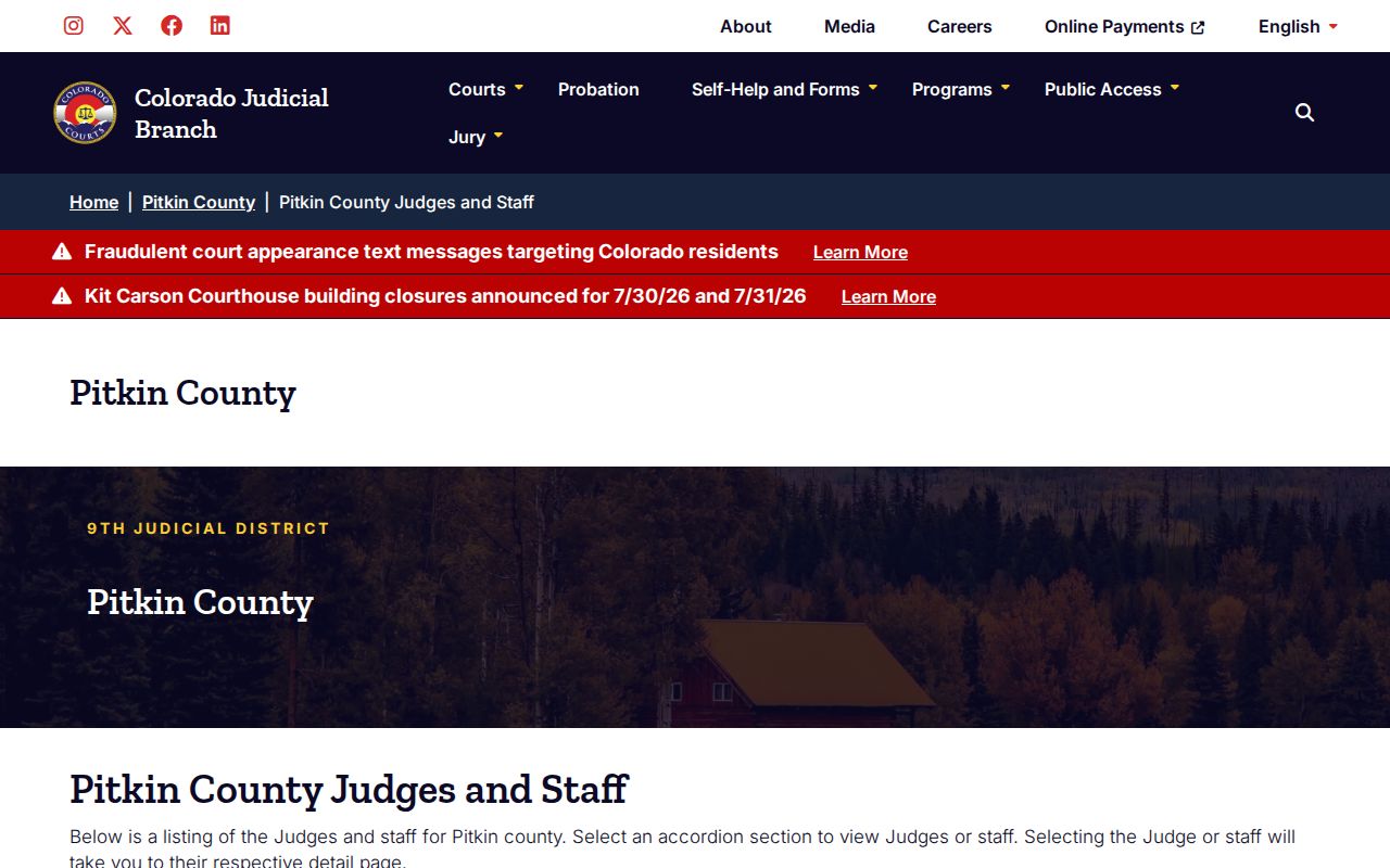 Pitkin County court records judges and staff